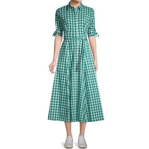 Modest Green Gingham Summer Dress